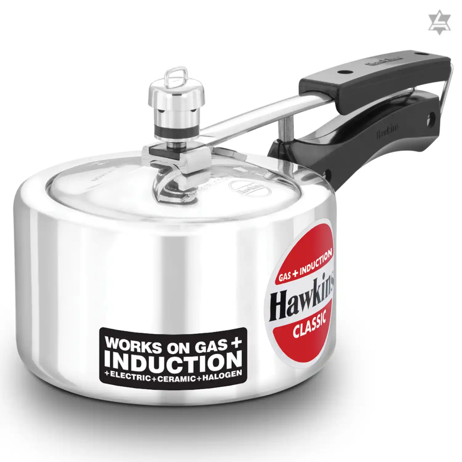 Hawkins Classic 3 Litre Inner Lid Aluminium Pressure Cooker, Induction Cooker, Wide Design Pan Cooker, Best Cooker, Silver (Icl3W), 3 Liter